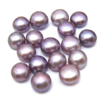 Mauve 4mm Half Drilled Button Single Pearls